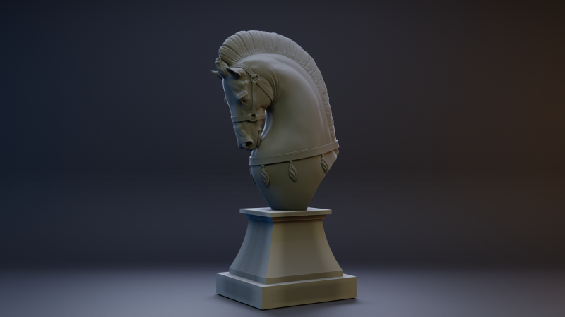 Ancient Horse Statue Model Cetak 3D .c4d .max .obj .3ds .fbx .stl .blend 
