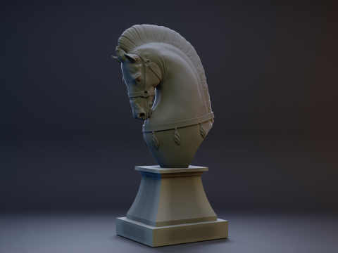 Ancient Horse Statue 3D-printmodel