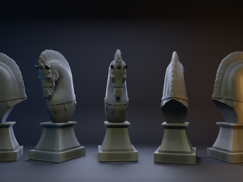 Ancient Horse Statue Model Cetak 3D