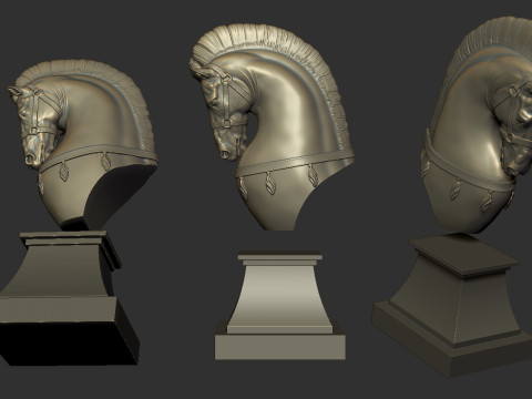 Ancient Horse Statue Model Cetak 3D