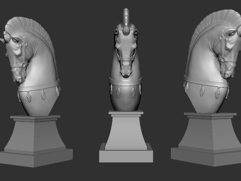 Ancient Horse Statue Model Cetak 3D