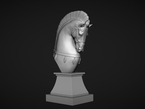 Ancient Horse Statue Model Cetak 3D