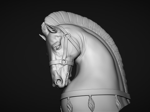 Ancient Horse Statue Model Cetak 3D