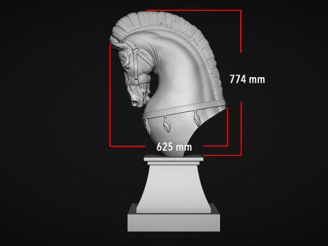 Ancient Horse Statue Model Cetak 3D