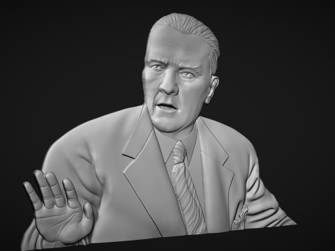 Gazi Mustafa Kemal Ataturk Bas Relief 3D Print Model