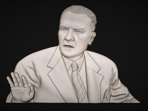 Gazi Mustafa Kemal Ataturk Bas Relief 3D Print Model