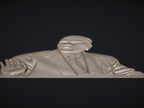 Gazi Mustafa Kemal Ataturk Bas Relief 3D Print Model