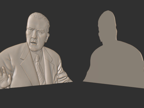 Gazi Mustafa Kemal Ataturk Bas Relief 3D Print Model