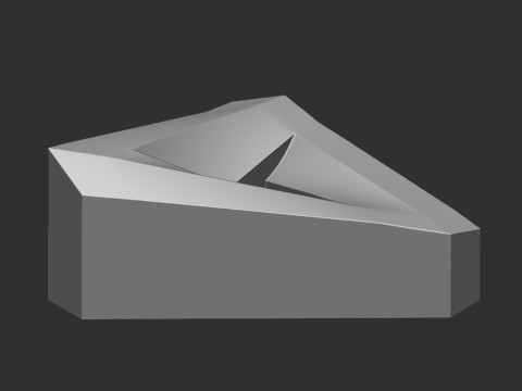 Impossible Triangle - Penrose triangle bas relief 3D Print Model