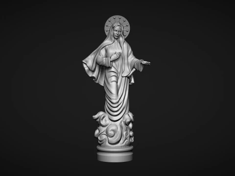 Est&aacute;tua da Virgem Maria Modelo de Impressão 3D