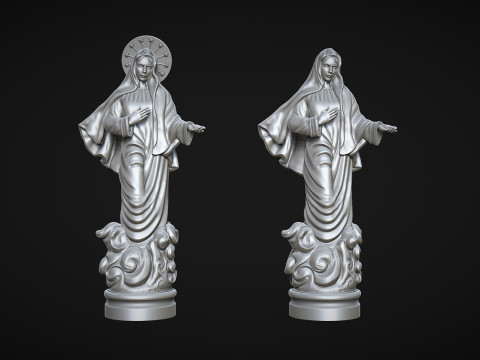 Virgin Mary Statue 3Dプリントモデル