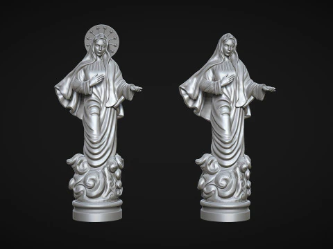 Est&aacute;tua da Virgem Maria Modelo de Impressão 3D