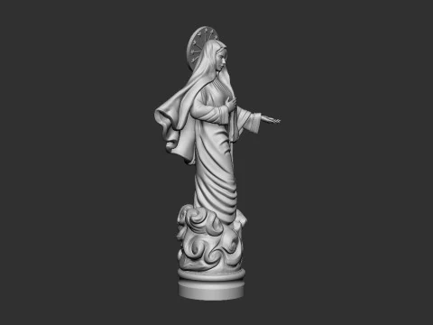 Est&aacute;tua da Virgem Maria Modelo de Impressão 3D