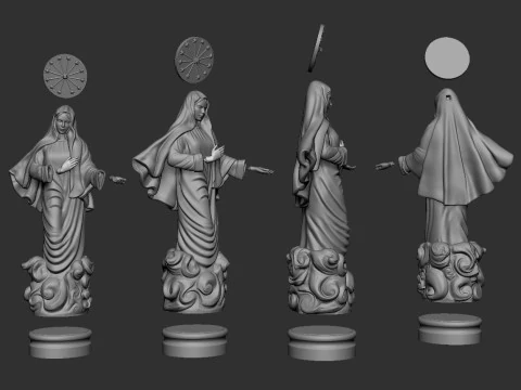 Est&aacute;tua da Virgem Maria Modelo de Impressão 3D