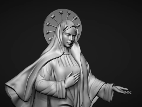 Est&aacute;tua da Virgem Maria Modelo de Impressão 3D