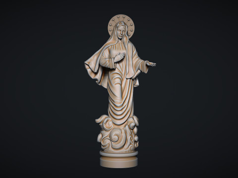 Virgin Mary Statue 3Dプリントモデル
