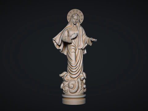 Est&aacute;tua da Virgem Maria Modelo de Impressão 3D