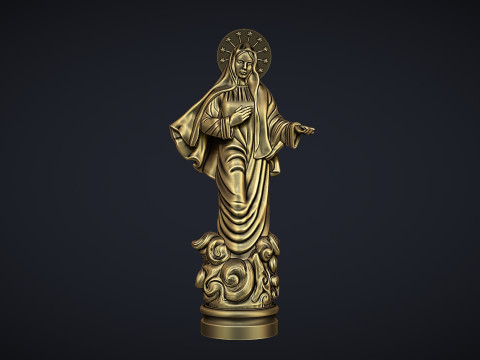 Virgin Mary Statue 3Dプリントモデル