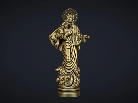 Est&aacute;tua da Virgem Maria Modelo de Impressão 3D
