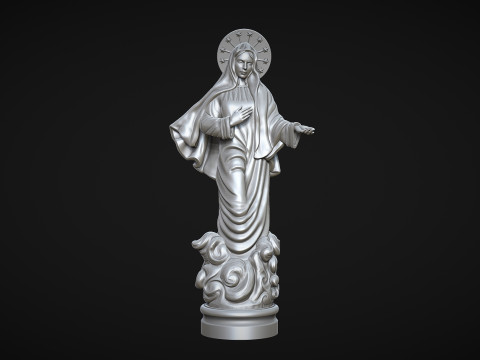 Virgin Mary Statue 3Dプリントモデル