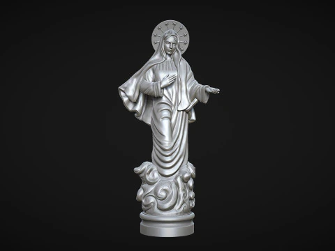 Est&aacute;tua da Virgem Maria Modelo de Impressão 3D