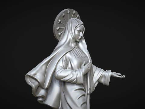 Est&aacute;tua da Virgem Maria Modelo de Impressão 3D