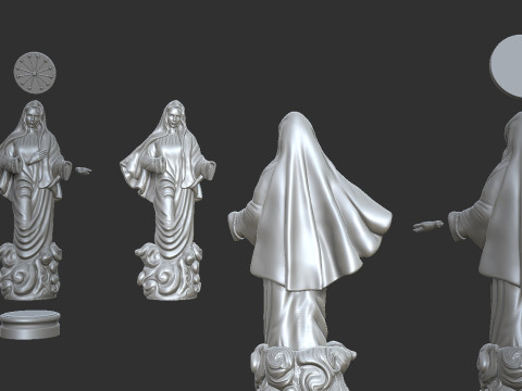 Virgin Mary Statue 3Dプリントモデル