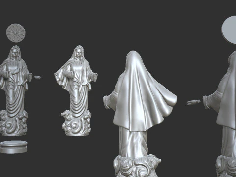 Est&aacute;tua da Virgem Maria Modelo de Impressão 3D