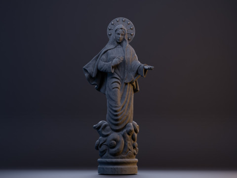 Virgin Mary Statue 3Dプリントモデル