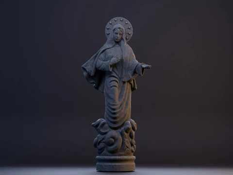 Est&aacute;tua da Virgem Maria Modelo de Impressão 3D