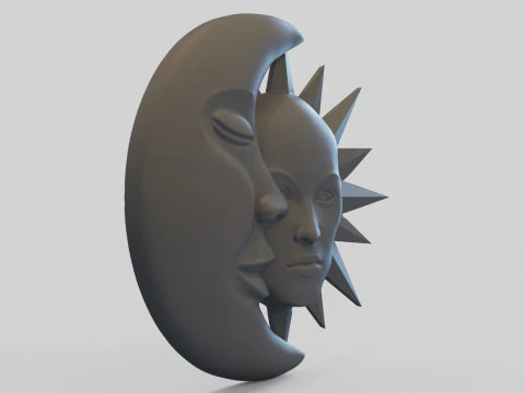 Солнце и Луна 3D Принт Модель
