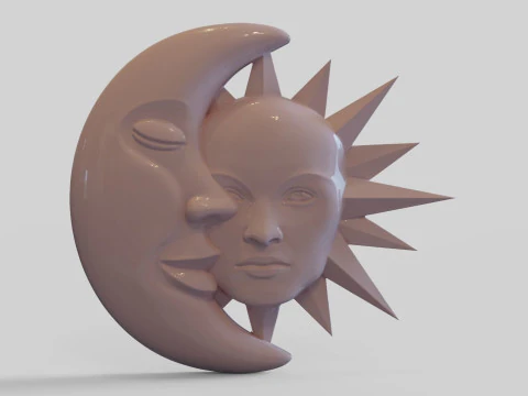 Солнце и Луна 3D Принт Модель