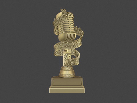 Microphone Award Trophy 3D Print Model