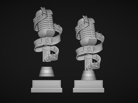 Microphone Award Trophy 3D Print Model