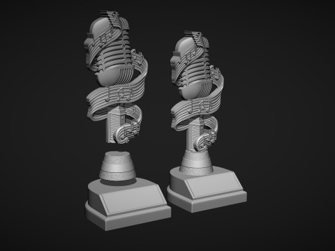 Microphone Award Trophy 3D Print Model