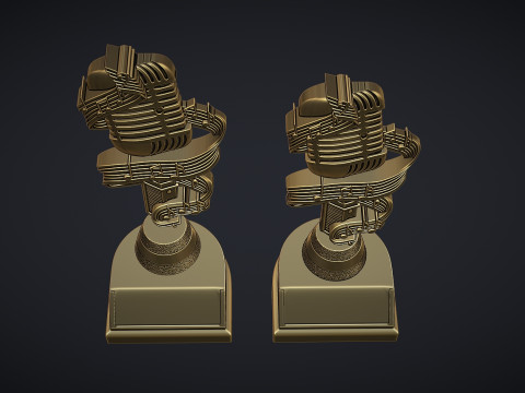 Microphone Award Trophy 3D Print Model