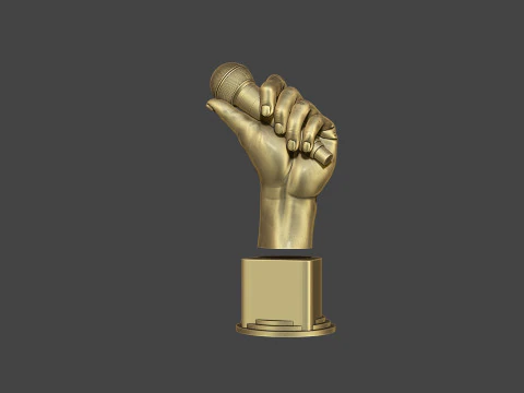 Microphone Trophy 3D Print Model