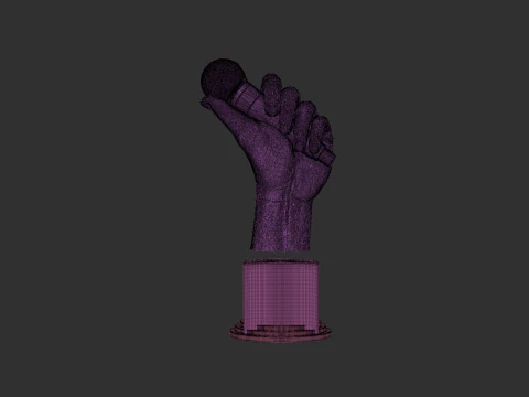 Microphone Trophy 3D Print Model