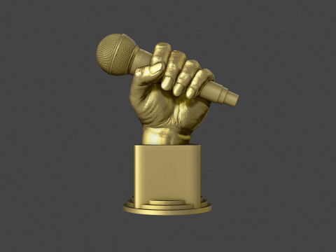 Microphone Trophy 3D Print Model