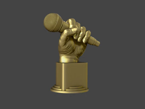 Microphone Trophy 3D Print Model