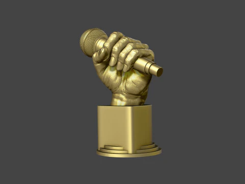 Microphone Trophy 3D Print Model