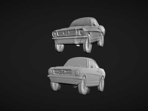 Mustang Bas Relief Modelo de Impressão 3D