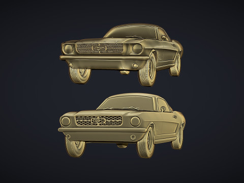 Mustang Bas Relief Modelo de Impressão 3D