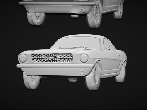 Mustang Bas Relief Modelo de Impressão 3D