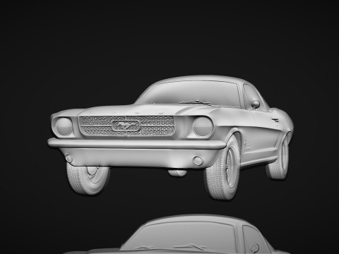 Mustang Bas Relief Modelo de Impressão 3D