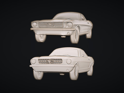 Mustang Bas Relief Modelo de Impressão 3D