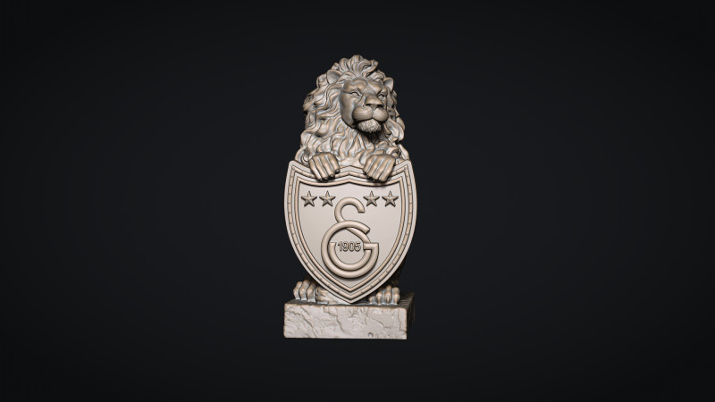 Galatasaray Lion Statue Model do druku 3D .c4d .max .obj .3ds .fbx .stl .blend 