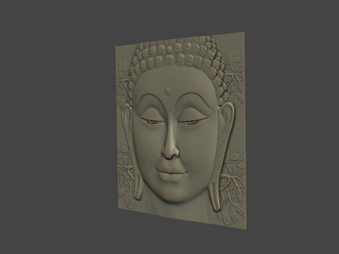 Buddha Head Wall Decor 3D Print Model
