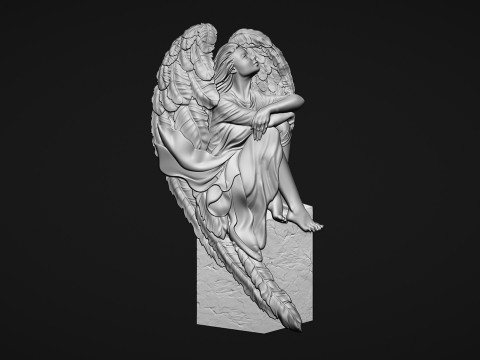 Angel Monuments Bas Relief Model Cetak 3D