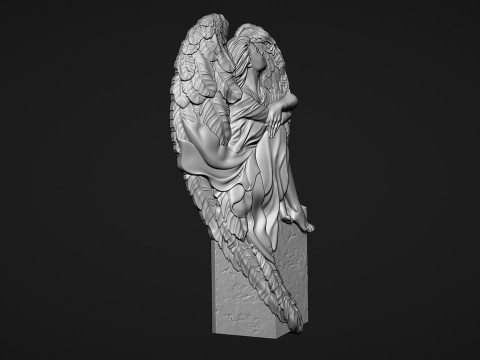Angel Monuments Bas Relief Model Cetak 3D